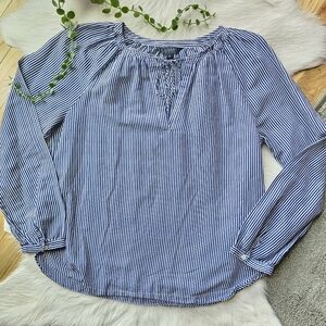 J. CREW Cotton & Silk Striped Blouse